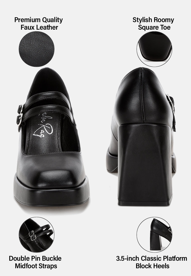 cabota dual buckle chunky heel sandals#color_black-smooth