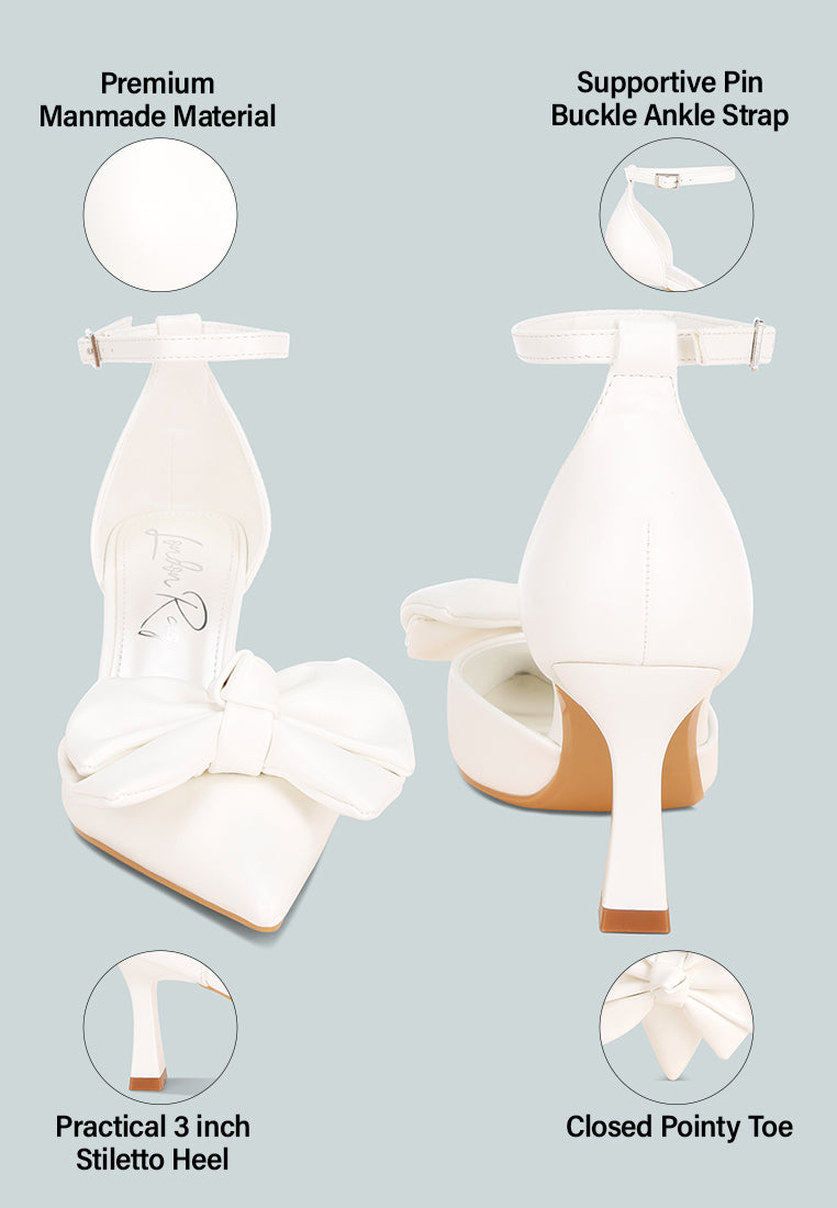 Tacones de aguja con detalle de lazo Papave#color_white-smooth