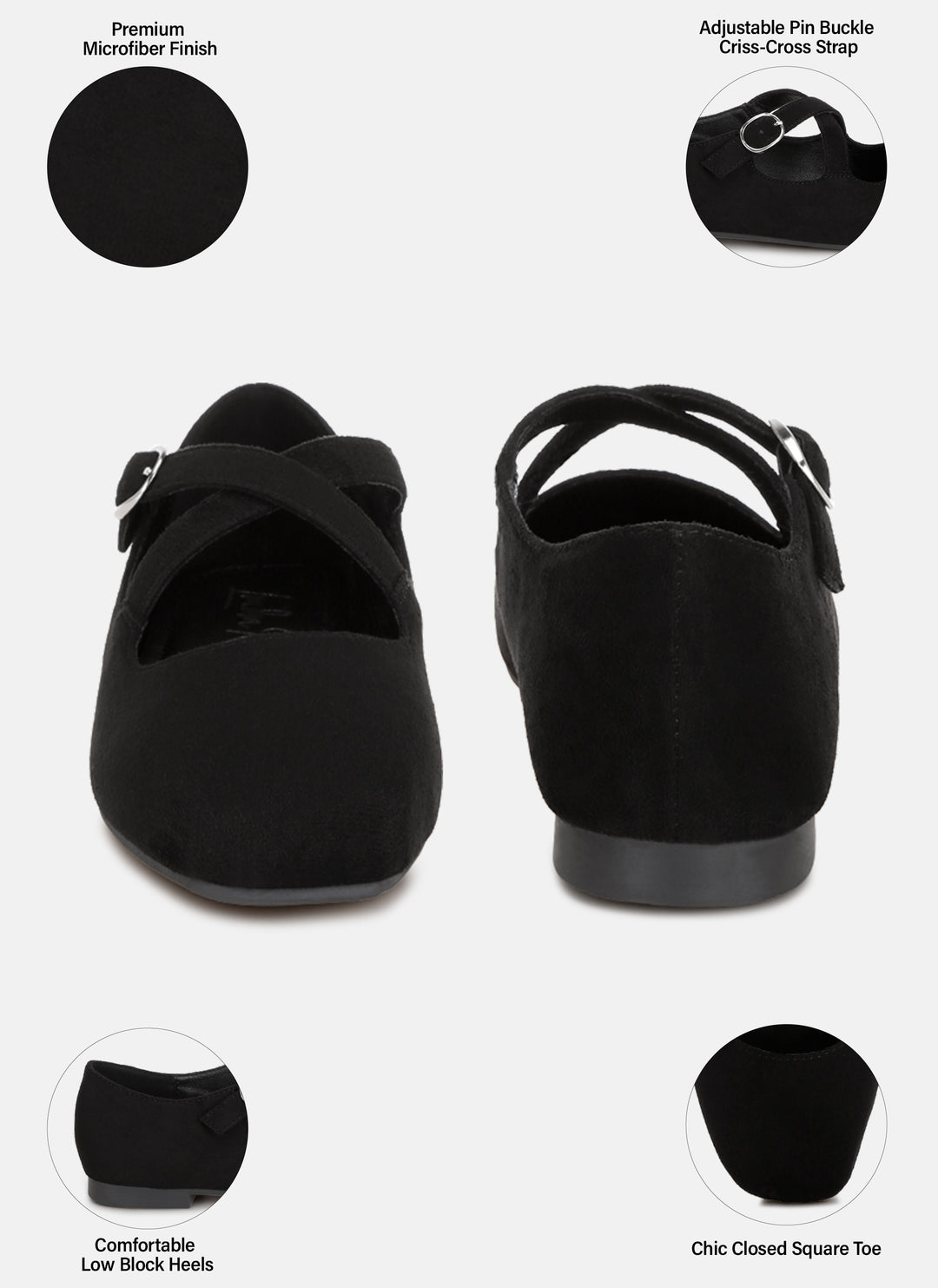 vonily criss cross straps ballet flats#color_black-suede