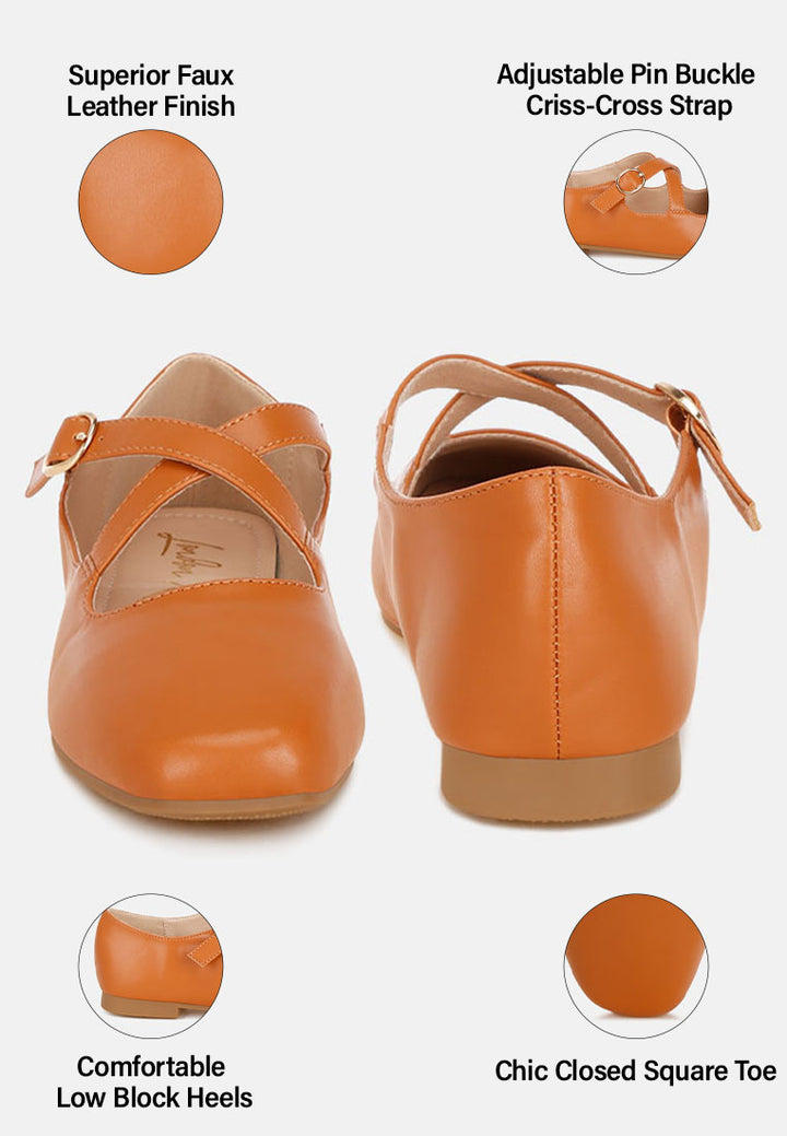 vonily criss cross straps ballet flats#color_tan