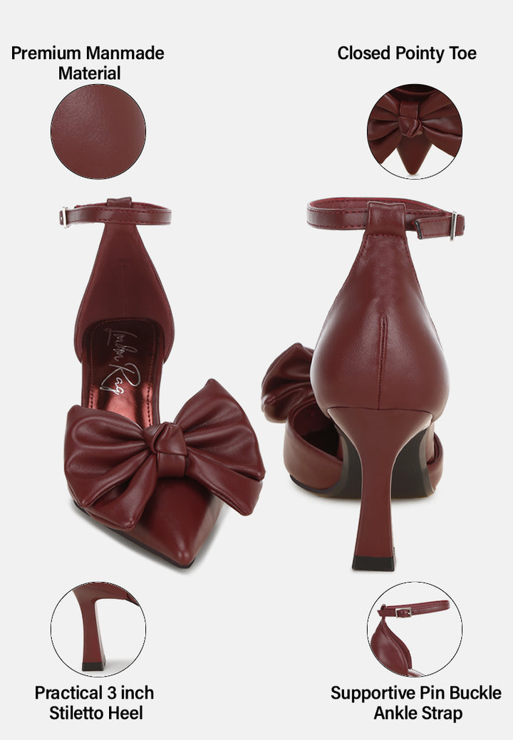 Tacones de aguja con detalle de lazo Papave#color_burgundy-smooth