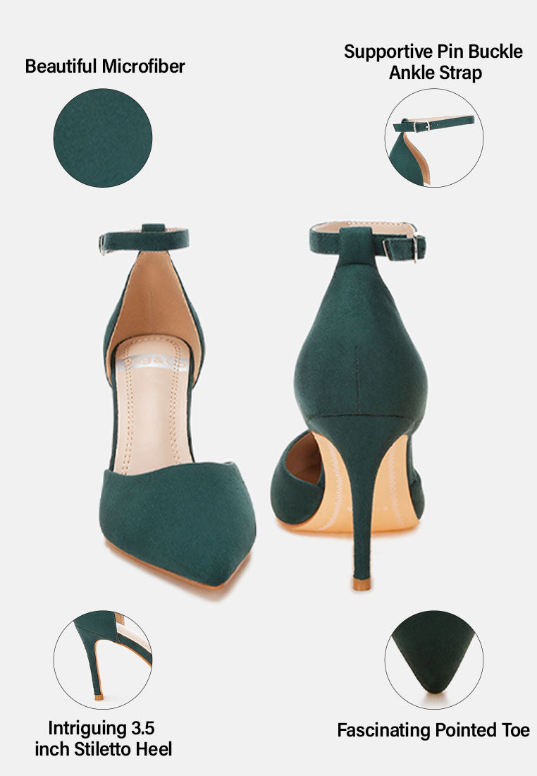 dolona microfiber stiletto heel sandals#color_green