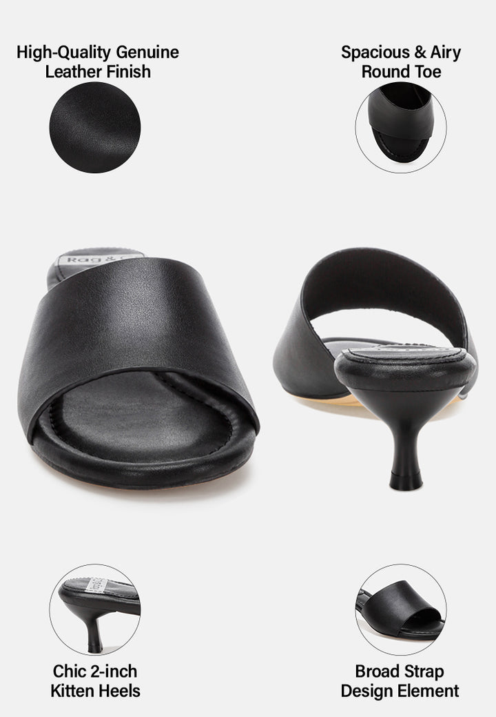 Vizzini Kitten Heel Sandals#color_black Genuine Leather