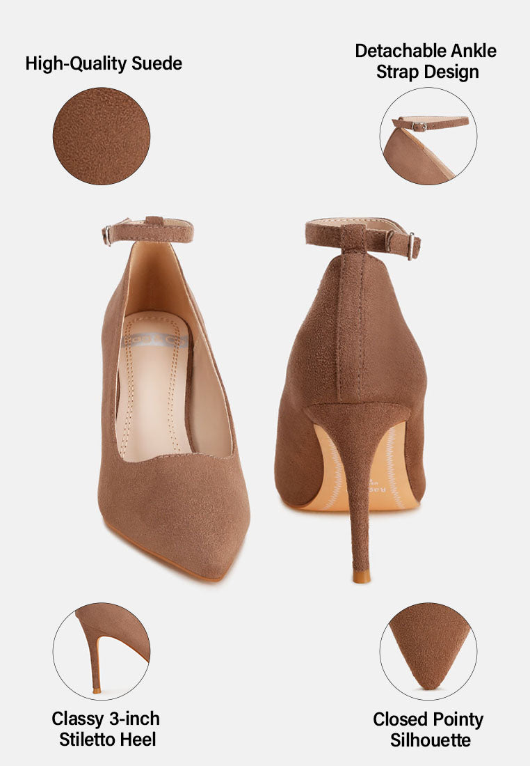 Dittany Ankle Strap Stiletto Heel Pumps#color_taupe-suede