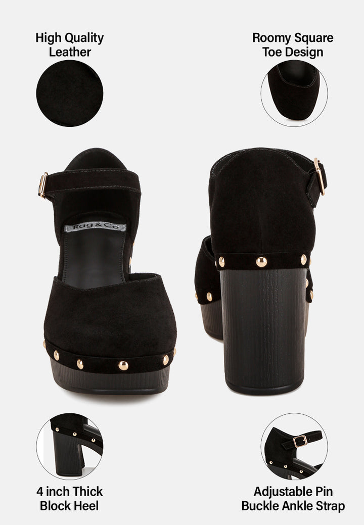 maison pin buckle ankle strap heels#color_black