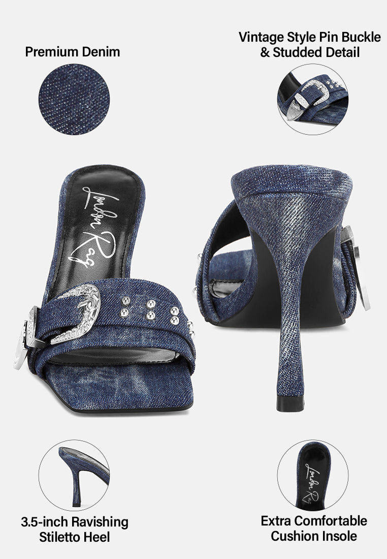 Tacones de aguja con correa y hebilla Marais#color_denim