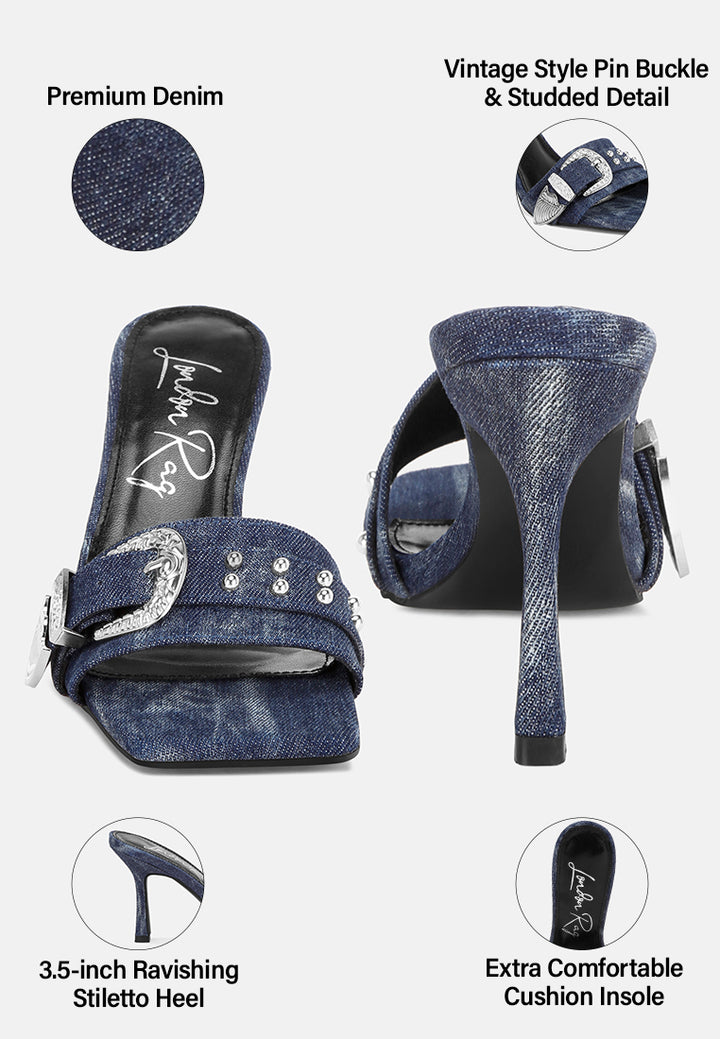 Tacones de aguja con correa y hebilla Marais#color_denim