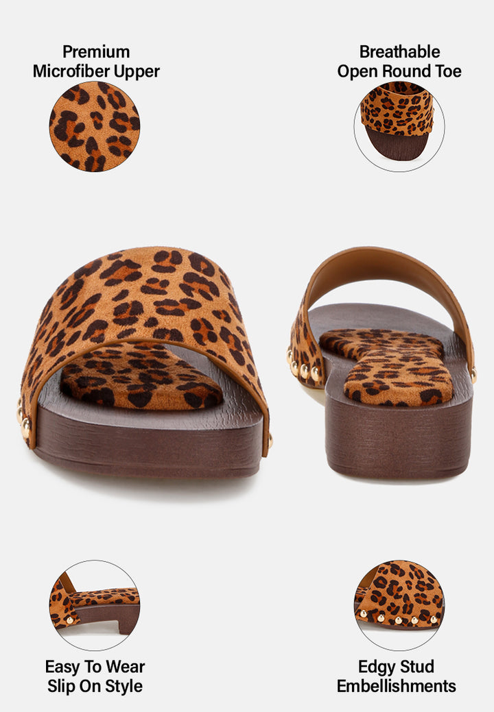 seraxa open round toe cushioned sandals#color_leopard