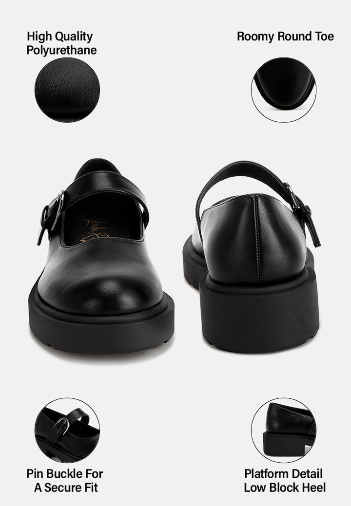 Hollister Low Heel Mary Jane Shoes#color_black-smooth