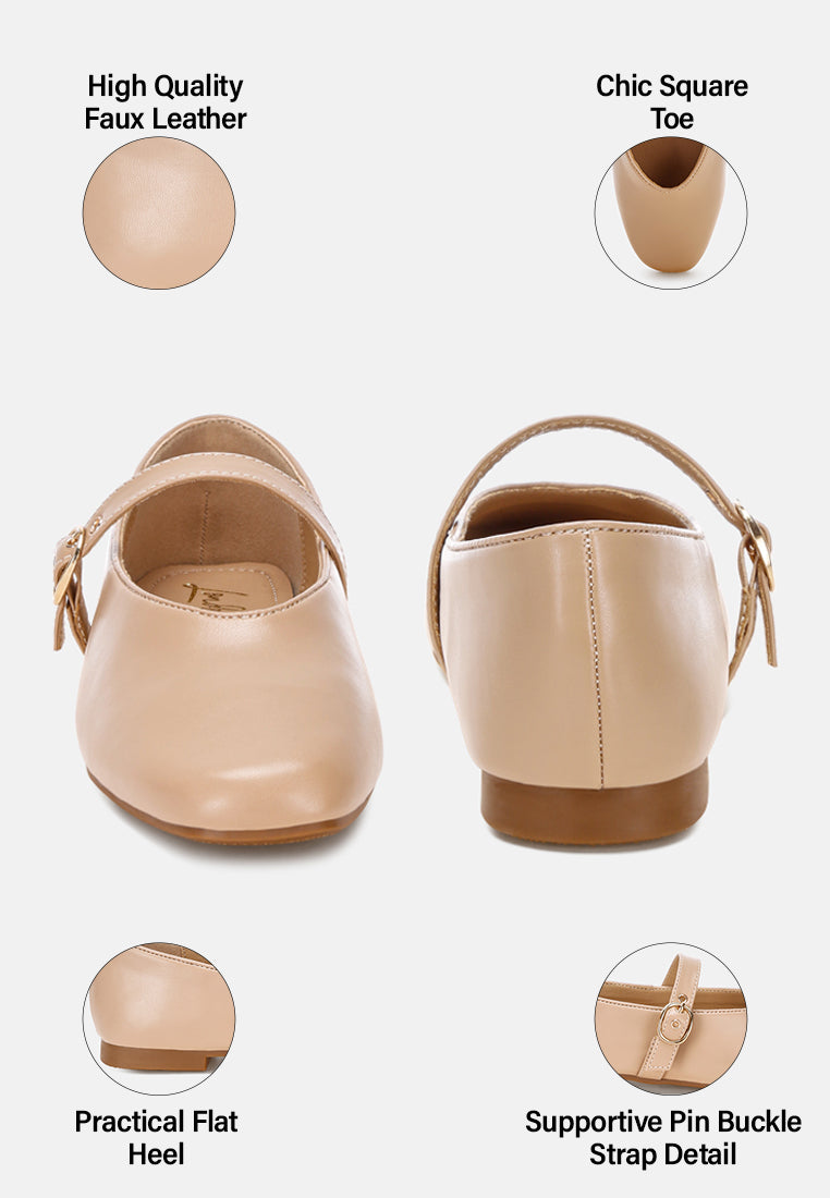 ninily mary jane flat ballerinas#color_beige