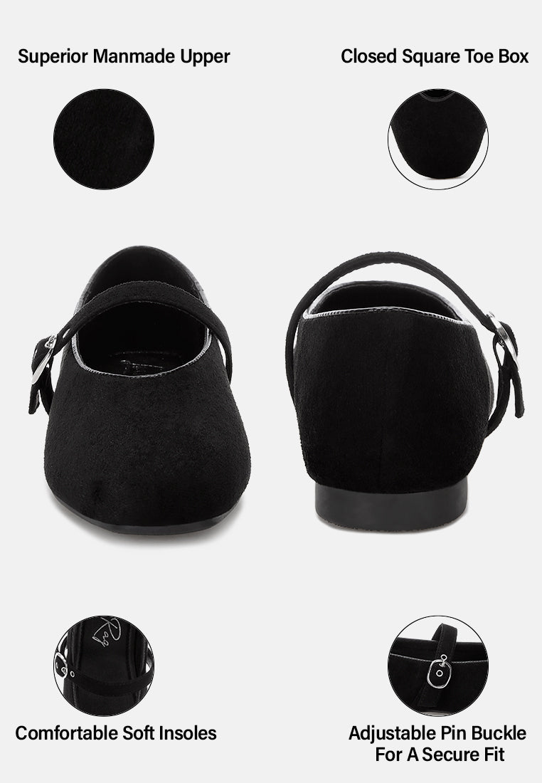 ninily mary jane flat ballerinas#color_black-suede
