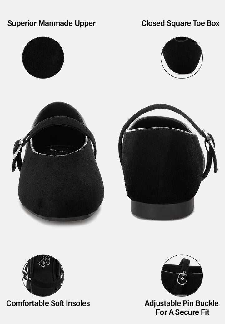 ninily mary jane flat ballerinas#color_black-suede