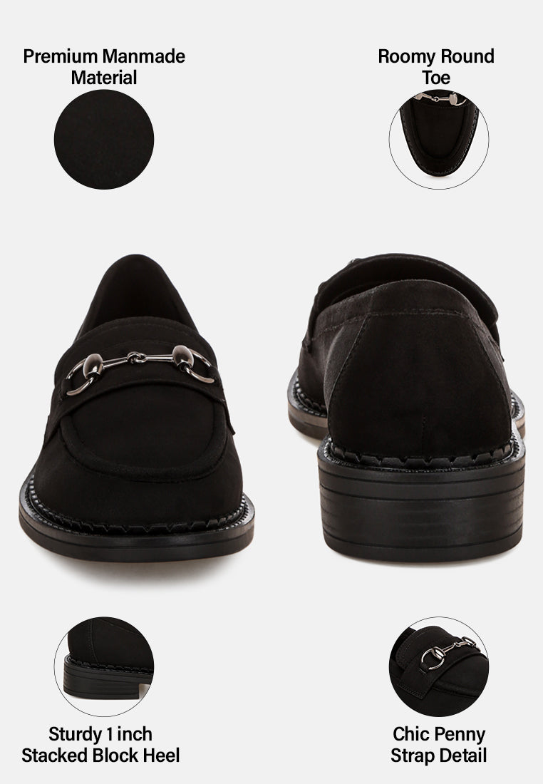 cavendish penny strap accent loafers#color_black-suede