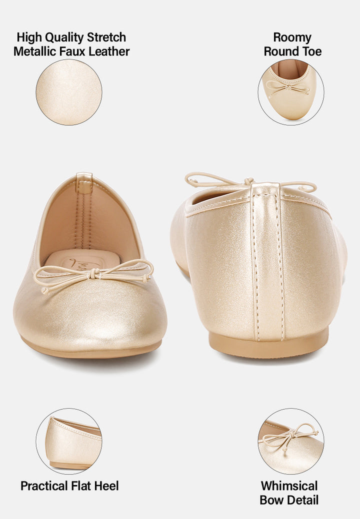 Clarendra Stretch Fit Ballet Flats#color_gold-metallic