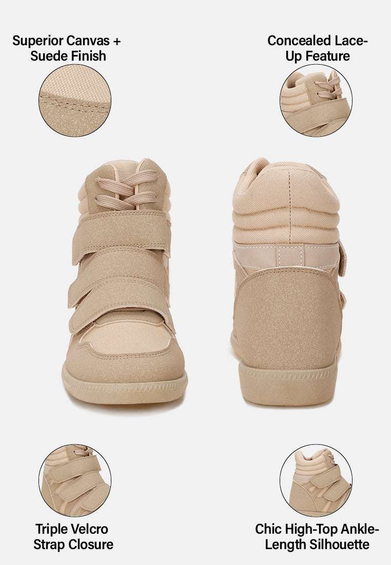 triple strap high-top sneakers by ruw#color_taupe