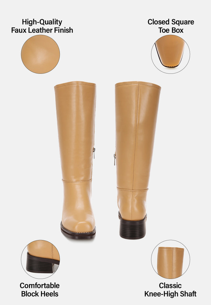 Golda Knee High Block Heel Boots#color_tan-smooth