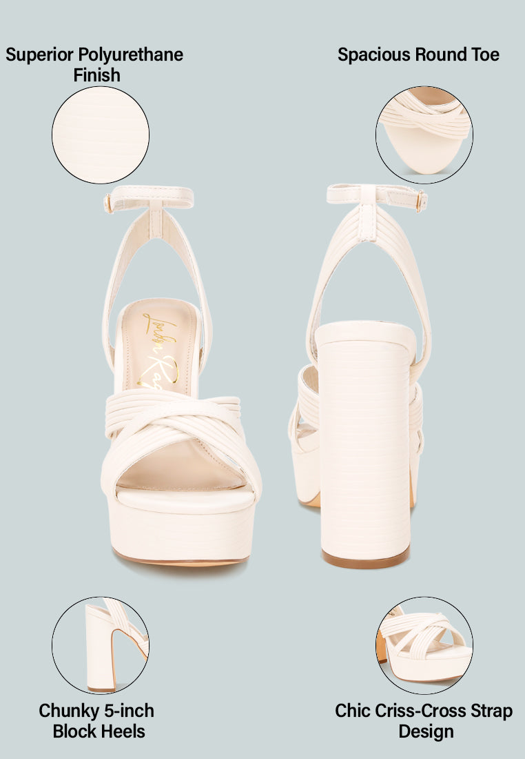 Sinda Ankle Strap Platform Heels#color_white