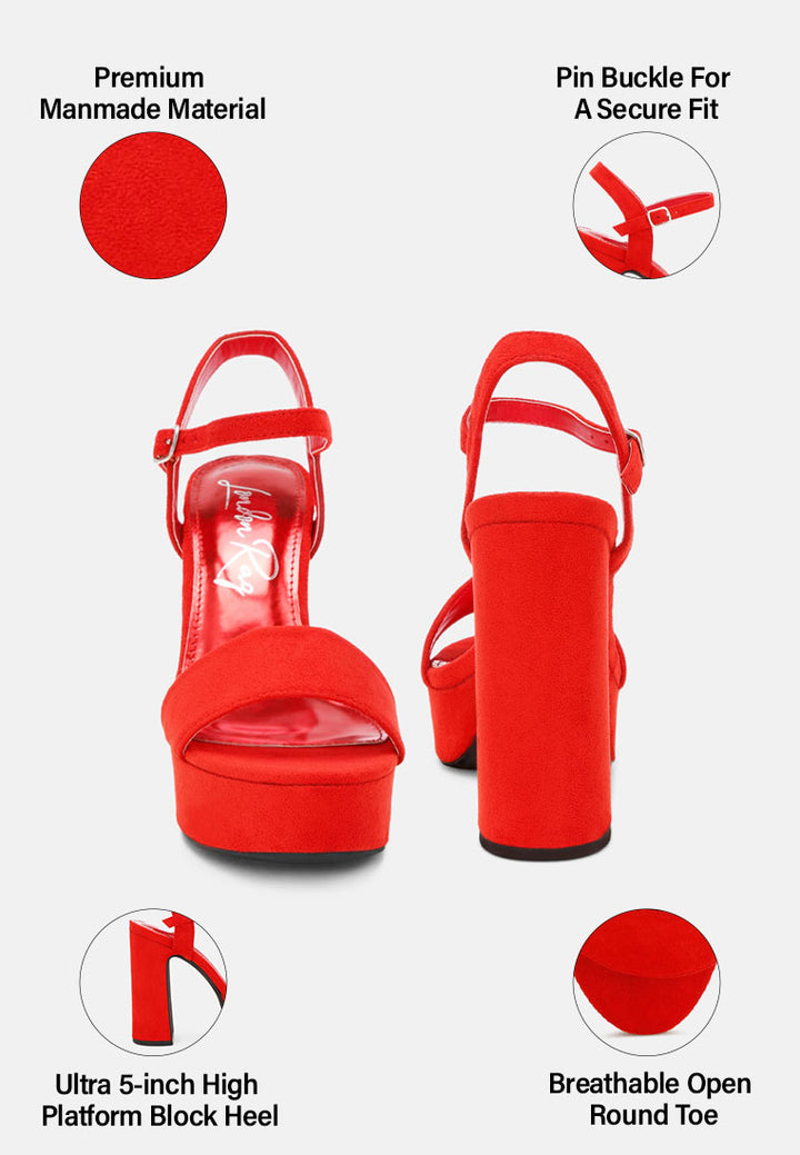 Tacones en bloque con plataforma y hebilla lilasta#color_red-suede