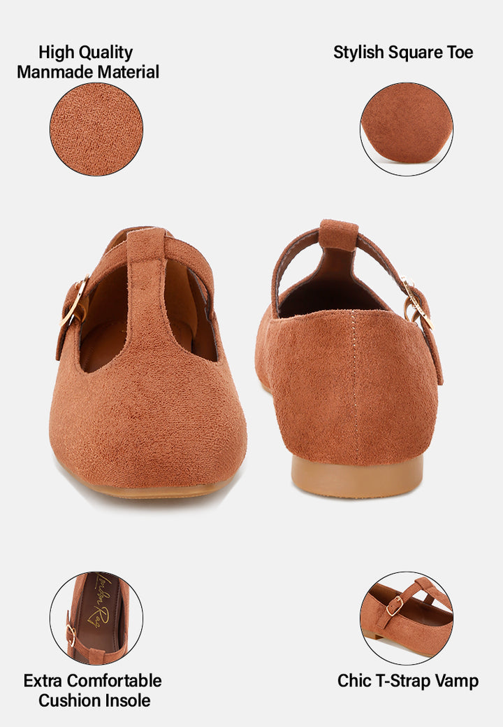 velsna pin buckle ballet flats#color_brown-suede