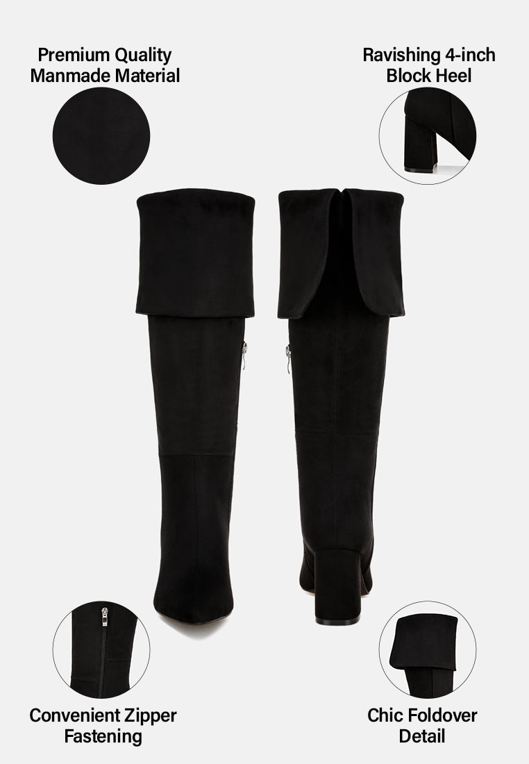 Mulbari Foldover Block Heel Boots#color_black-suede