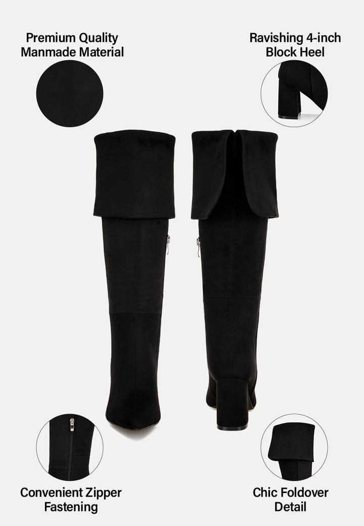 Mulbari Foldover Block Heel Boots#color_black-suede