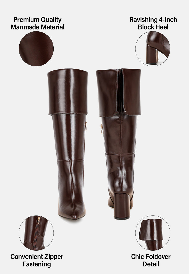 mulbari foldover block heel boots#color_brown-smooth