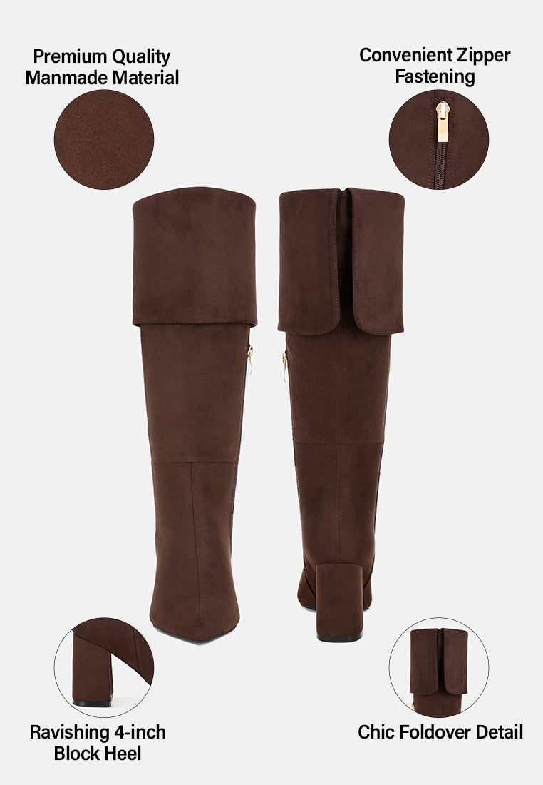 Mulbari Foldover Block Heel Boots#color_brown-suede