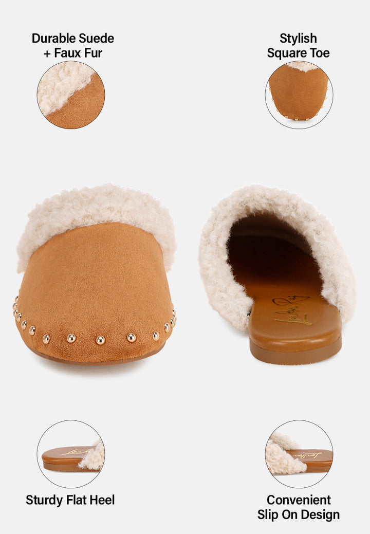 obsidian studded soft slip-on mules#color_tan