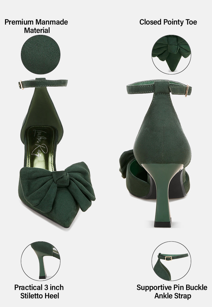 Tacones de aguja con detalle de lazo Papave#color_green-suede