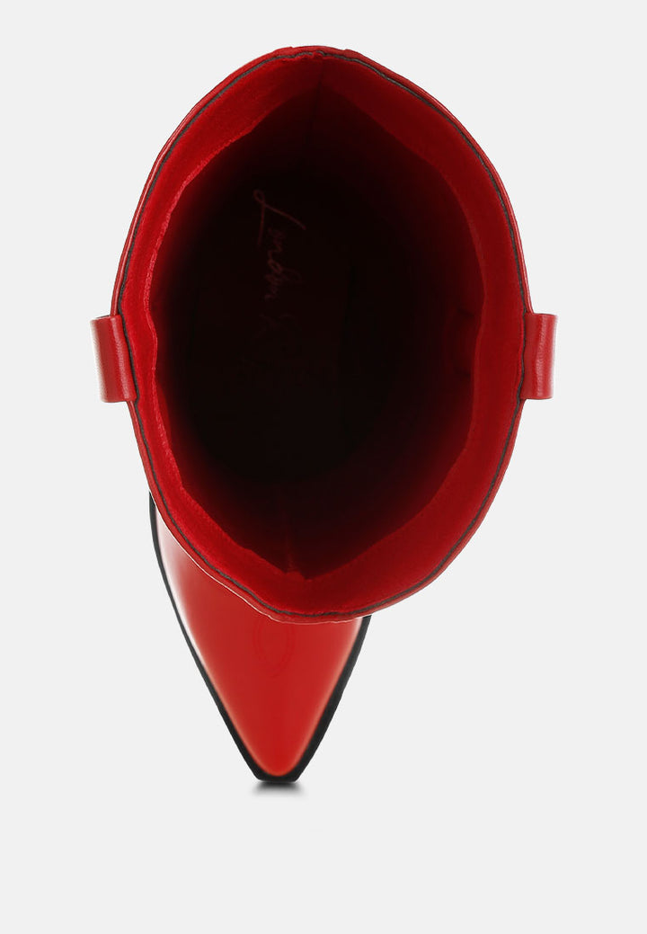 ponsies embroidered cowboy boots#color_red