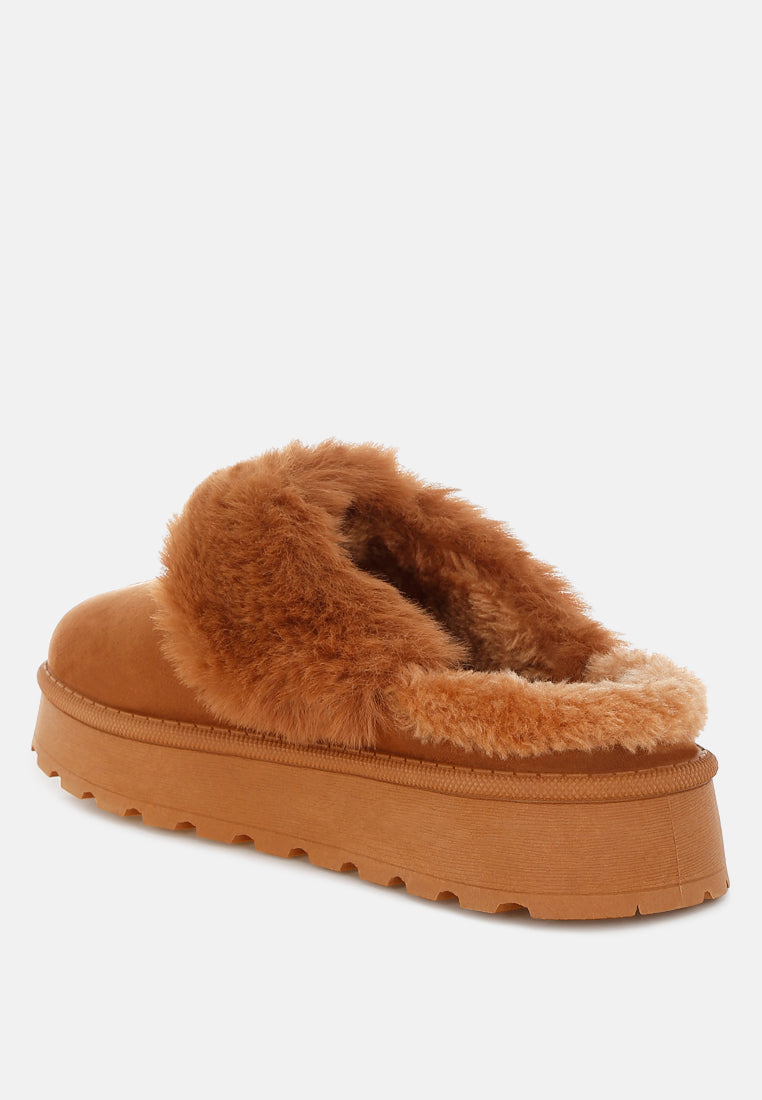 portho faux fur slip ons#color_tan