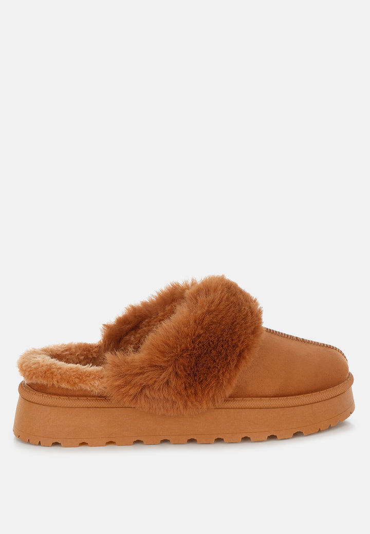 portho faux fur slip ons#color_tan