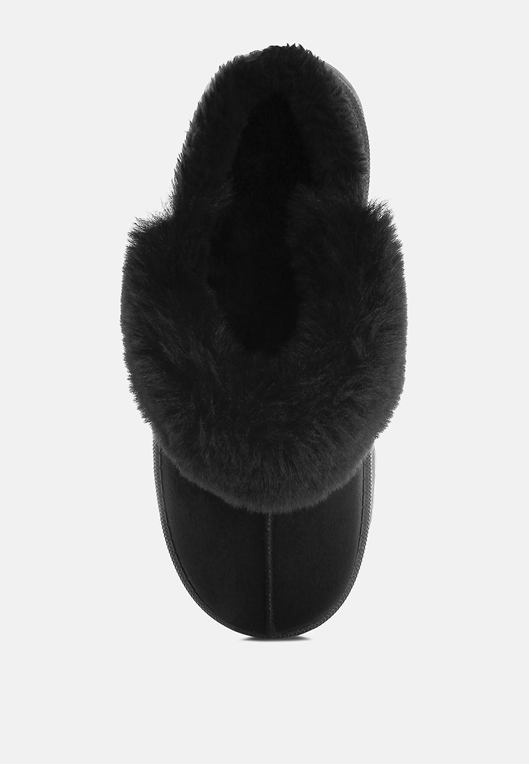 portho faux fur slip ons#color_black