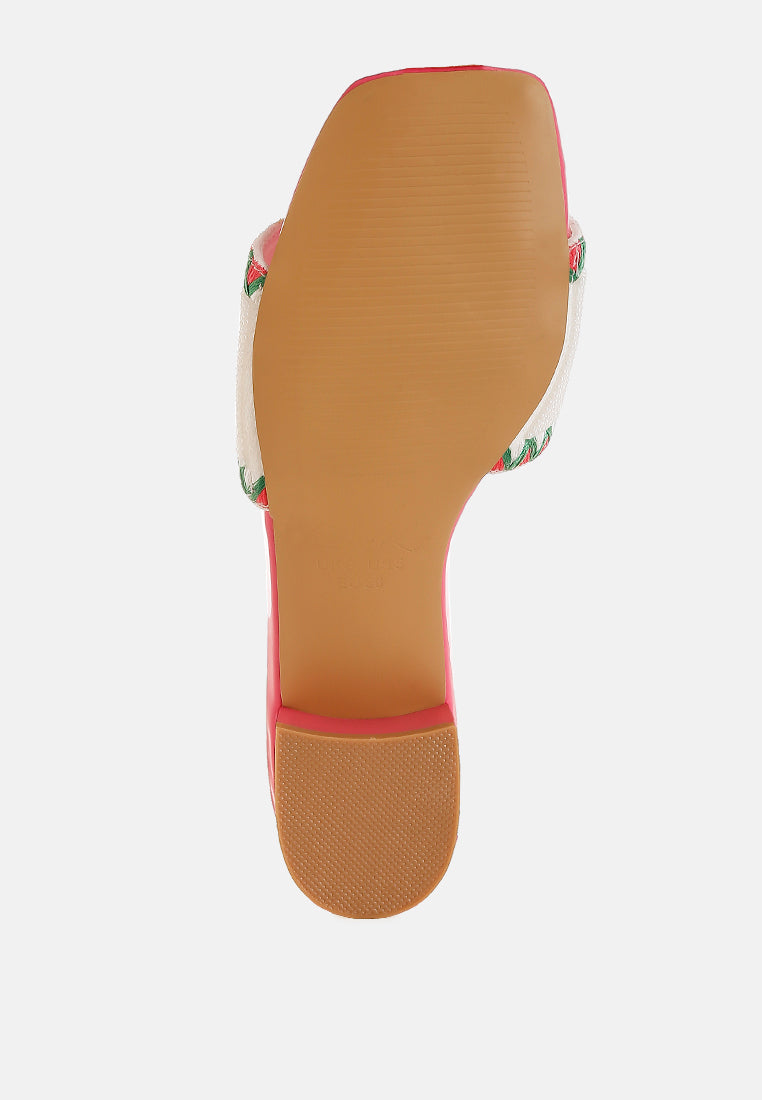 poshta saint tropez beaded slip-on heels by ruw#color_pink
