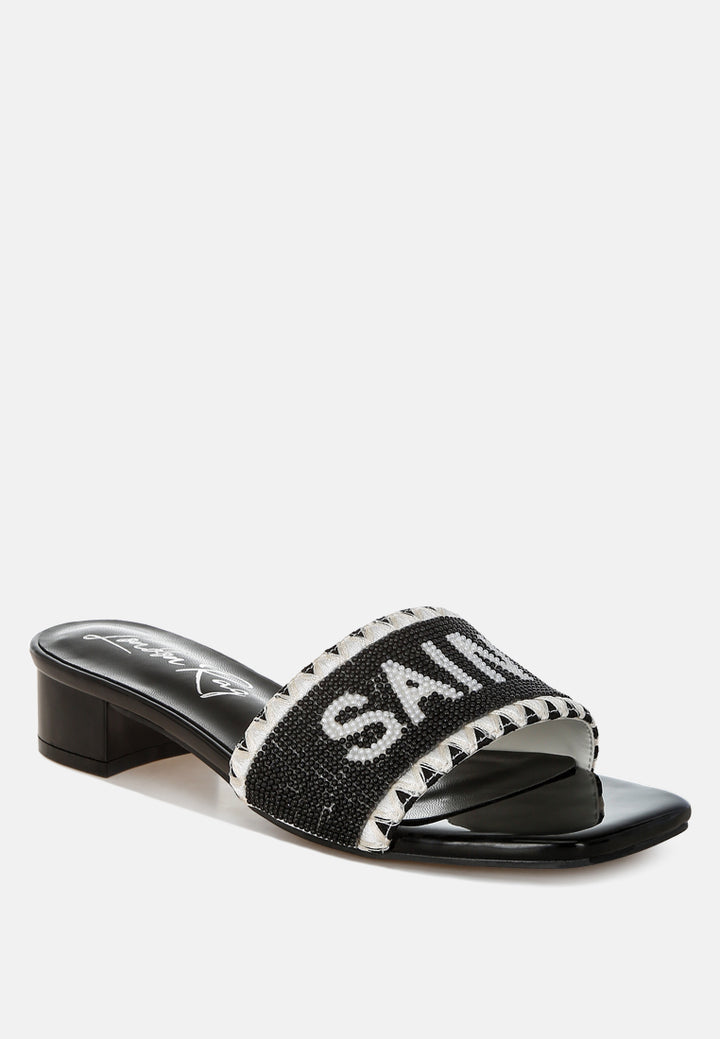 poshta saint tropez beaded slip-on heels by ruw#color_black