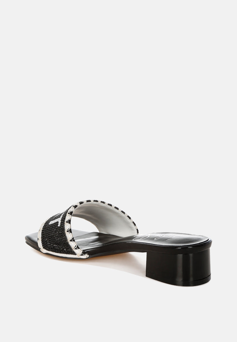 poshta saint tropez beaded slip-on heels by ruw#color_black