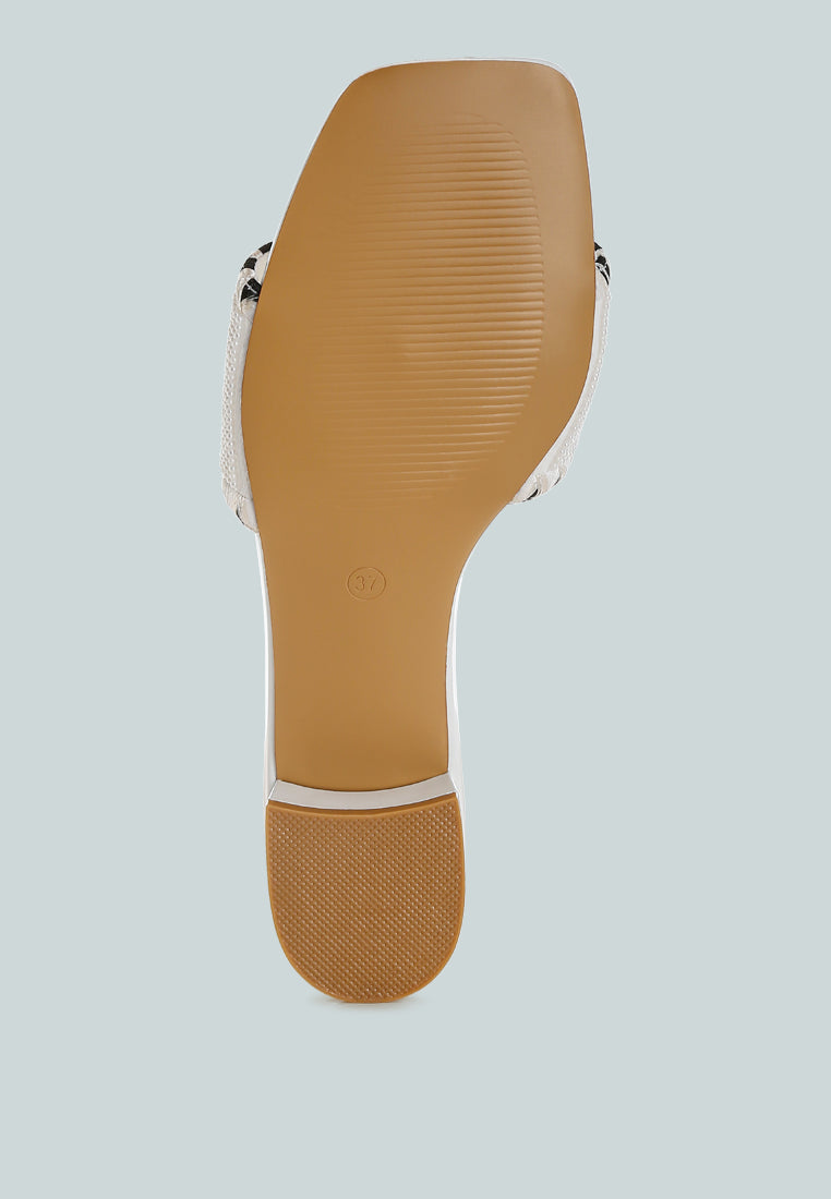 poshta saint tropez beaded slip-on heels by ruw#color_white