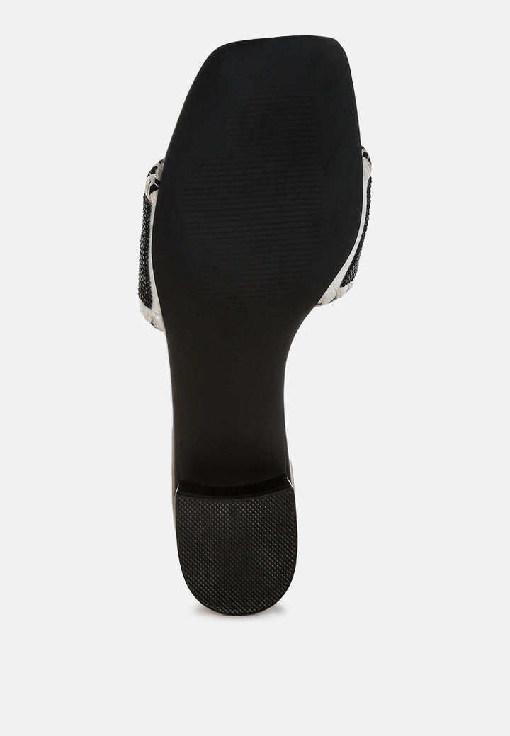poshta saint tropez beaded slip-on heels by ruw#color_black