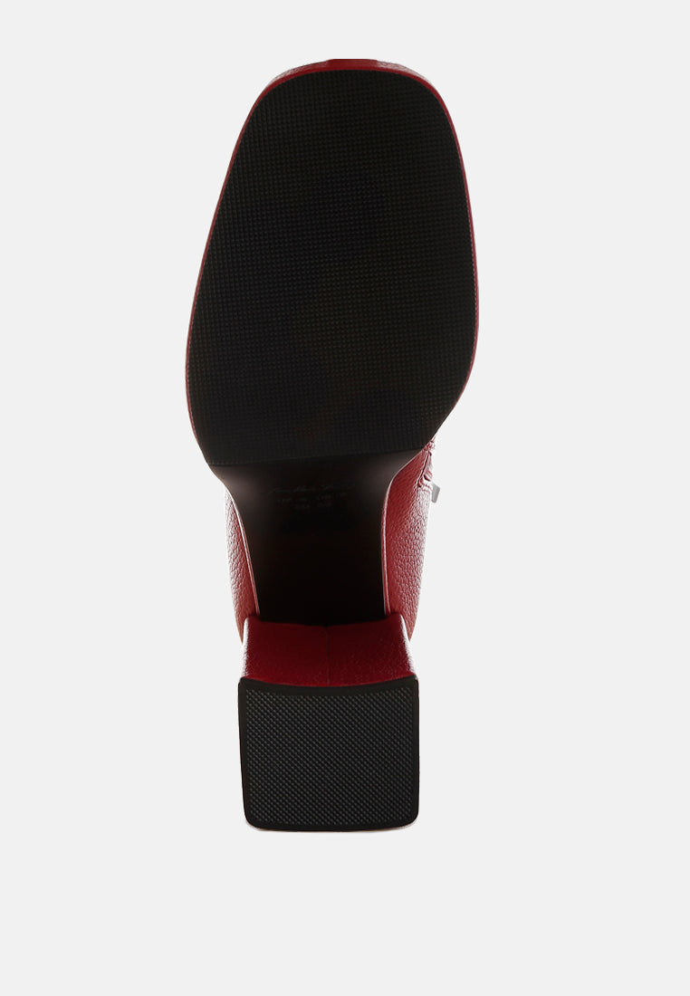 poulin faux leather chelsea boots#color_red