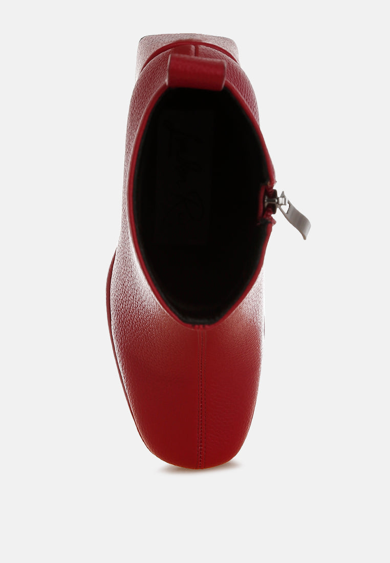 poulin faux leather chelsea boots#color_red