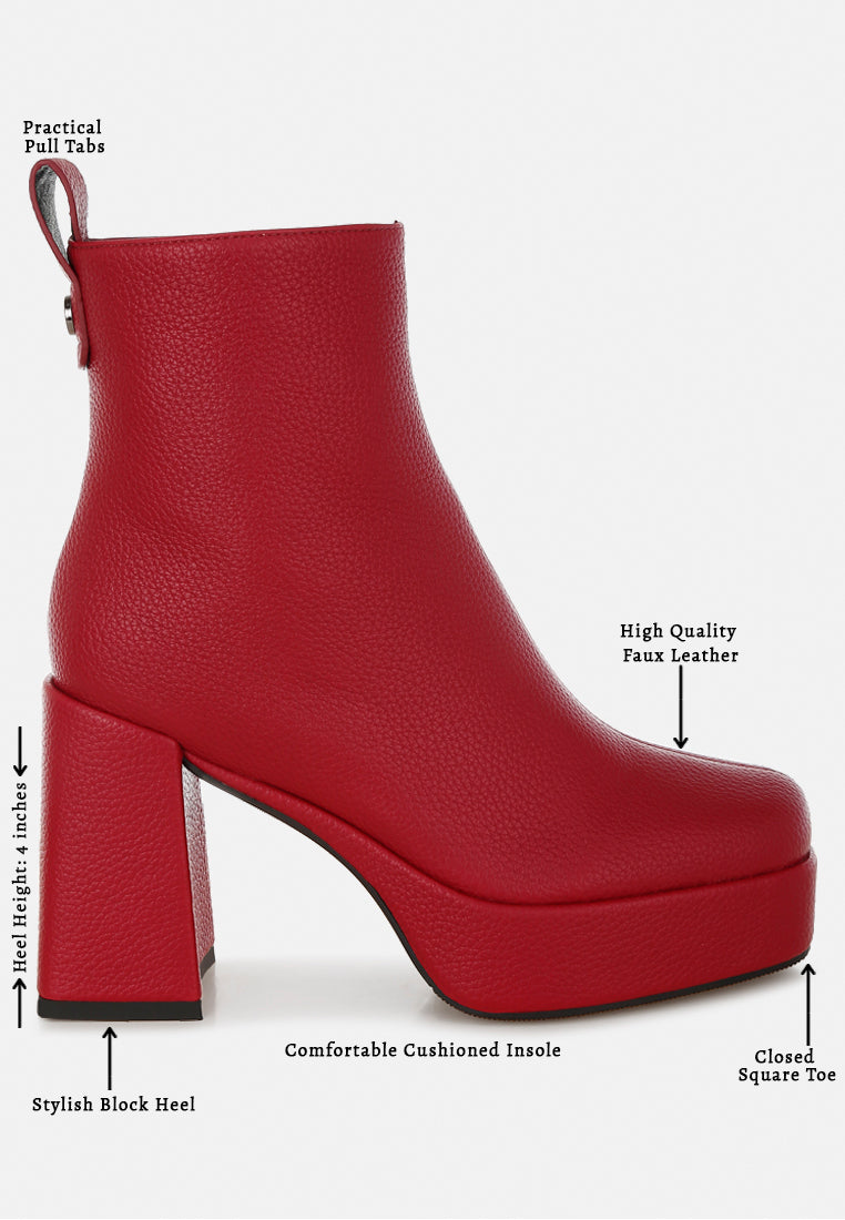 poulin faux leather chelsea boots#color_red
