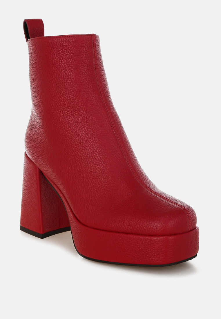 poulin faux leather chelsea boots#color_red