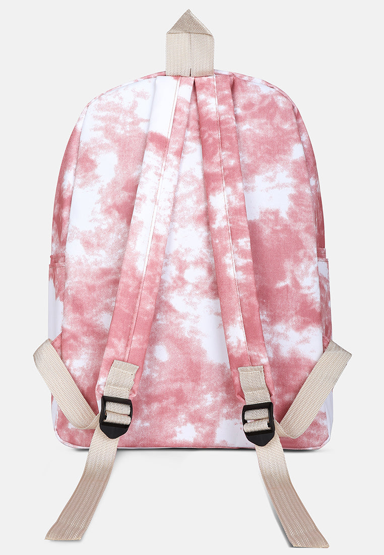 printed casual backpack#color_pink