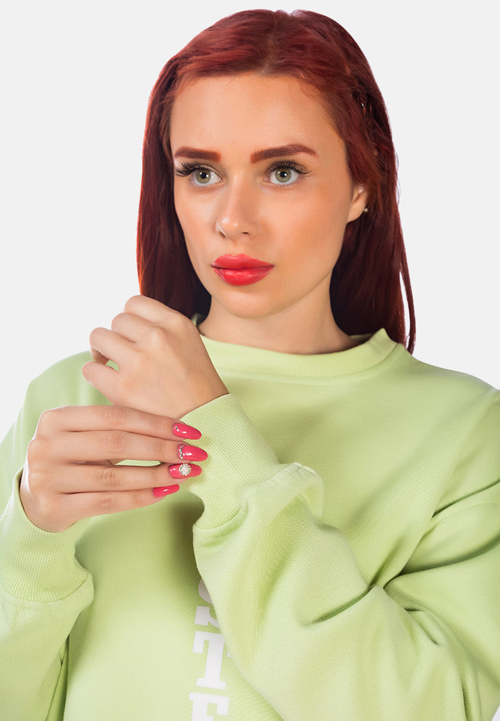 printed oversized live-in sweatshirt by ruw#color_sage-green