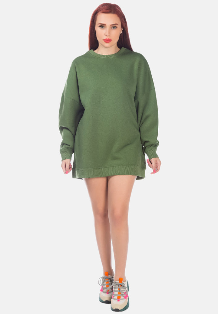 printed oversized sweatshirt#color_bottle-green