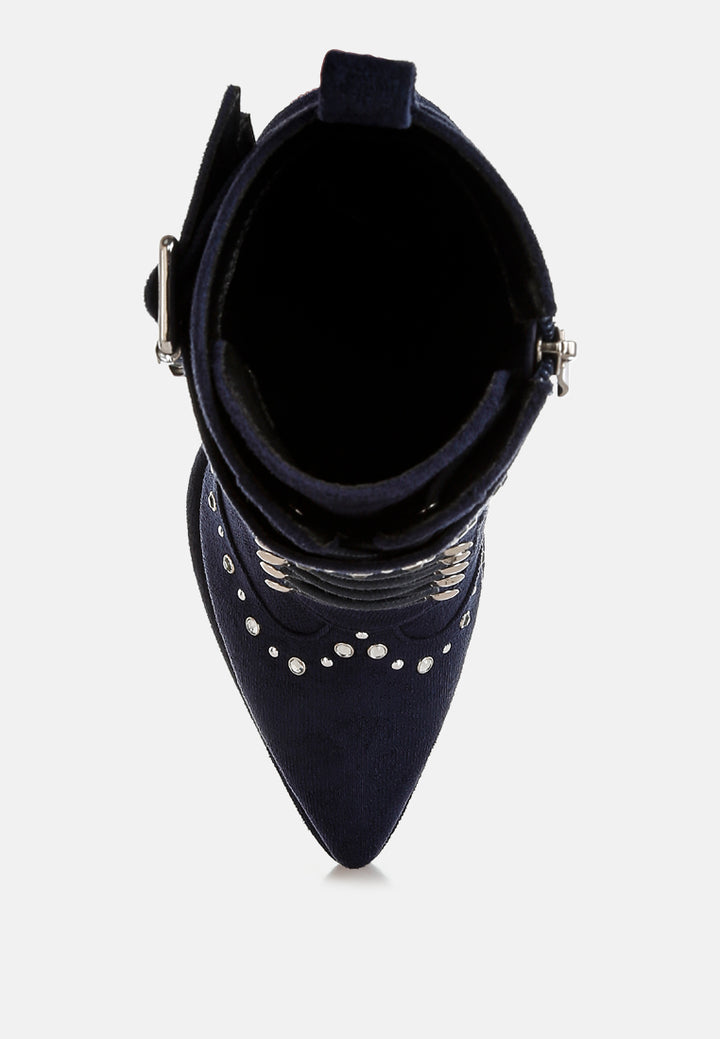 punk nomad harness detail lace up boots#color_navy