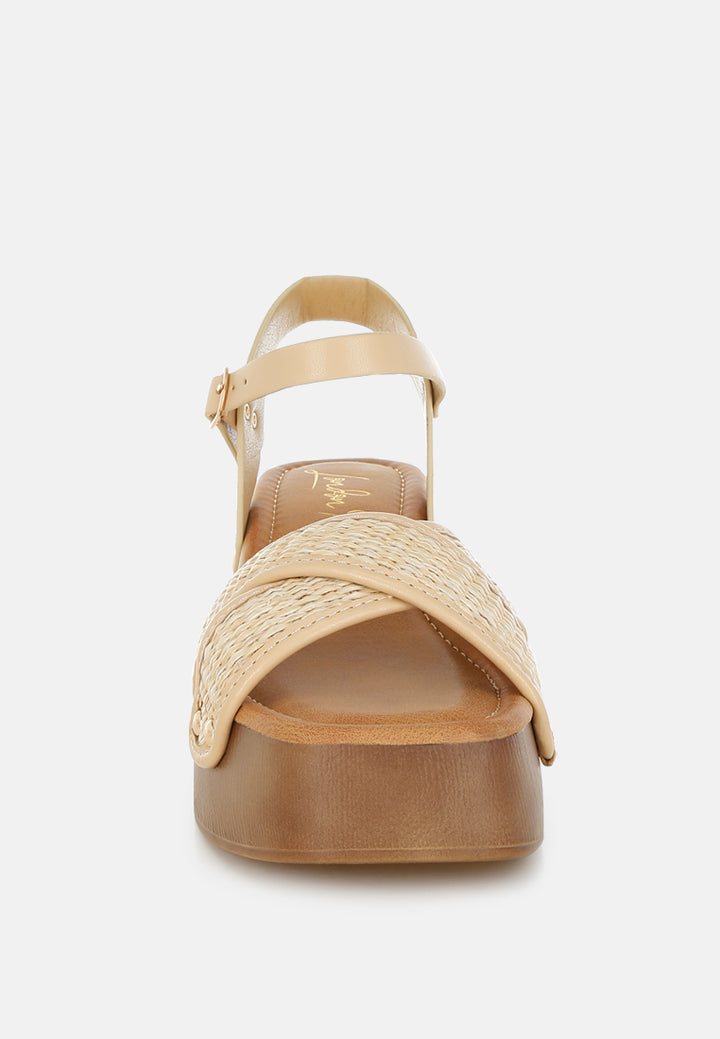 qasa studded raffia clog sandals by mode#color_natural