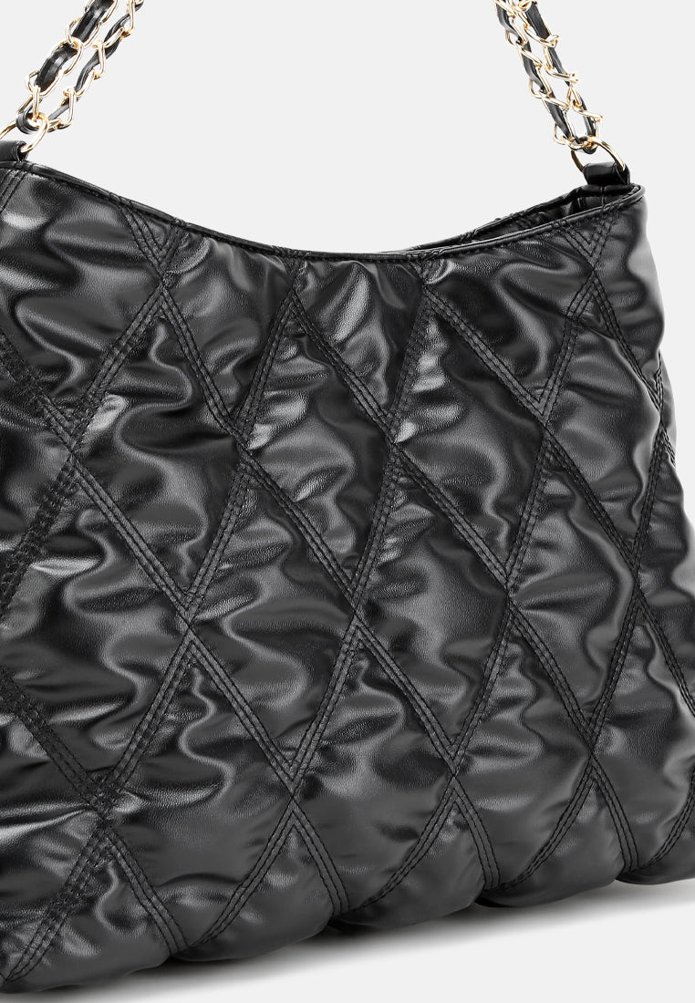 quilted hobo bag by ruw#color_black