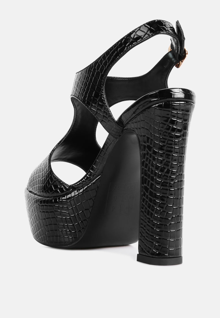 croft croc high heeled cut out sandals by ruw#color_black