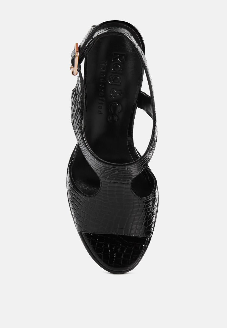 sandalias con aberturas de tacón alto croft croc#color_black